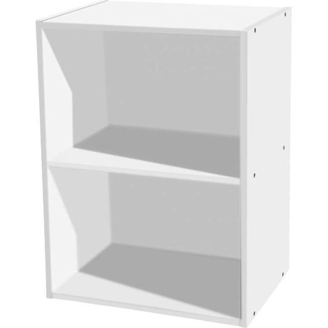 Libreria Bianca 2 Ripiani - 40 x 29 x 54 cm Ideale per Ufficio e Salotto