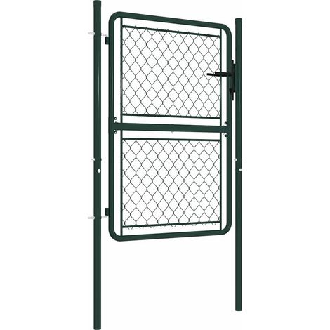 Maison Exclusive - Puerta de jardín de acero 100 x 150 cm verde (1/4)