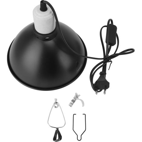 Lampe chauffante pour reptiles 300 W avec abat-jour ignifuge Construction en acier inoxydable UVB UVA Pet pour lézards, tortues, serpents, prise UE 220 V