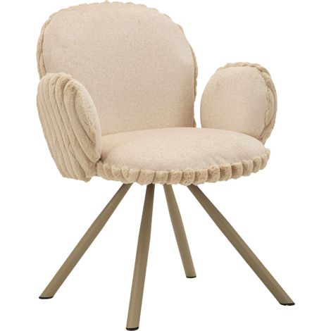 Silla Zans, 2 Sillas, Acolchado, Estructura Color Crema, Blanco Crema
