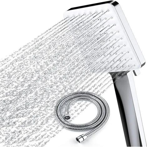 Shower head rain shower water-saving pressure increasing, YEAUPE shower head rain shower with 6 jet types, hand shower rain shower large high pressure shower head (shower head hose) (1/5)