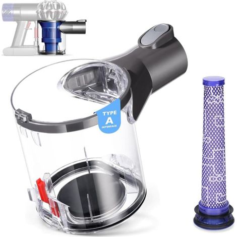 Staubbehälter + Filter für Dyson V6 Staubsauger (Ersatzteile DC58, DC59, DC62, DC74) – Staubbehälter 965660-01, Typ A, langlebiger Ersatz (1/5)