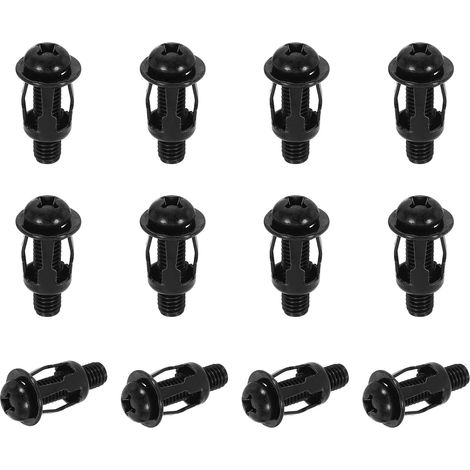 Chevilles À Expansion Pour Parois Creuses En Acier, 12Pcs M8x34.5mm Fixations Pour Placo, Molly Bolt Pour Plaque De Plâtre, Briques, Portes En Bois, Noir (1/5)