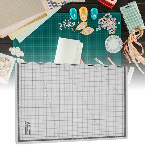 Tapis de découpe A2 pliable auto-cicatrisant avec grille, gris, pour cuir, tissu, bricolage et gravure, planche de travail portable (1/5)