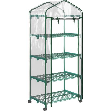 Serre de balcon à roulettes STOMY verte et transparente (1/5)