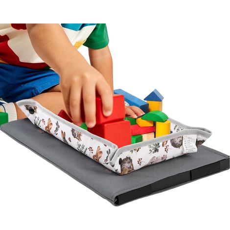 Cubierta de mesa para bandeja de avión - Contenedor de juguetes de viaje, organizador de bandeja Multifuncional plegable para viaje por carretera, vuelo, tren, autobús, fiesta de cumpleaños y Navidad (1/5)