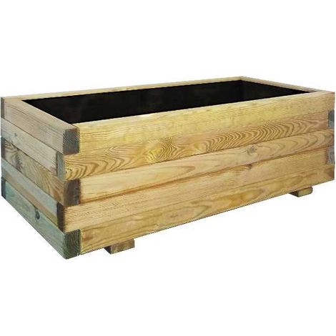 Fioriera in Legno 90x40 Rettangolare Vaso Cassetta da Balcone Giardino Portavaso