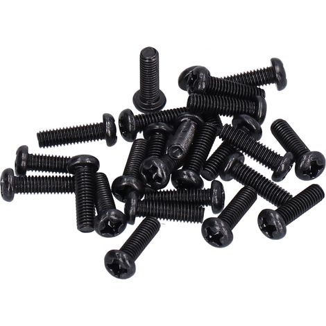 50 vis à métaux à tête cylindrique en acier DIN 7985, entièrement filetées, zinguées noires, M3x10 (1/5)