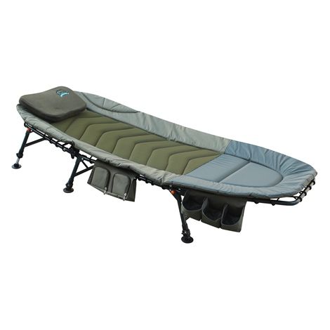 CARPZILLA Fishing Camping Bed Chair Bedchair 6 Adjustable Mud Feet Storage Tool Bag Pillow (1/5)