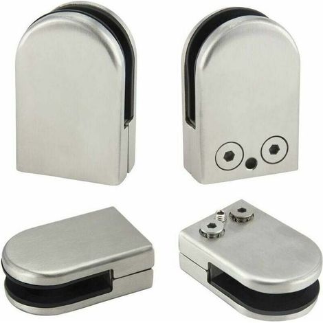4 Pack Glass Clamp Brackets 6-8mm Stainless Steel Glass Clamp Adjustable Glass Holders, Silver (1/5)