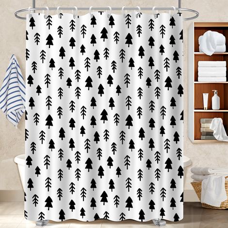 Rideau de bain en polyester 180x180 moderne rideau séchage rapide pour offrir à noël ou un anniversaire (1/5)