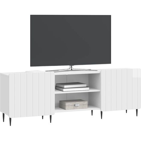 Maison Exclusive - Meuble TV Blanc brillant 150 x 31 x 52 cm Bois d'ingénierie