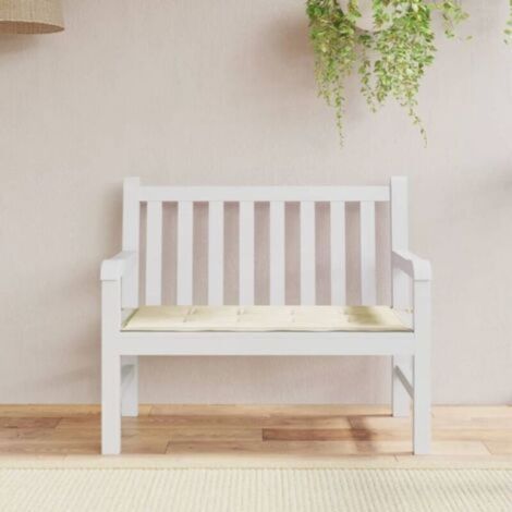Coussin de banc de jardin crème 120x50x8 cm tissu oxford (1/4)