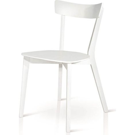Sedia minimal da cucina in legno bianco Colori mobili tempesta: Bianco