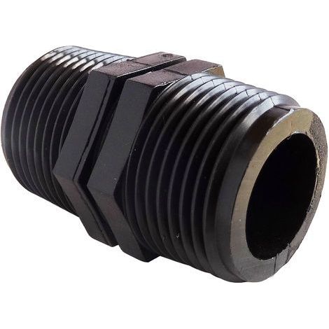 Raccord plast MM20/27 à visser pour raccorder 2 tuyaux d'alimentation 20/27 (1/3)