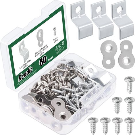 101 Pack Heavy Duty Table Top Fasteners with Screws, Table Top Connector Bracket 8 Shape and Z Shape Desk Clips for Wood Furniture (Silver) (1/5)