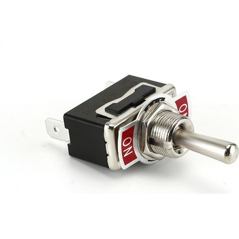 BRAVIX Interrupteur à bascule en métal, C513A, SPDT, maintenu (enclenché), ON/OFF/ON 3 positions, 15A 250VAC, 3 languettes, CE, avec capuchon étanche (1/5)