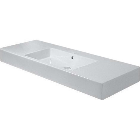 Lavabo da arredo Duravit VERO con piano per rubinetto troppopieno 1050x490mm senza foro rubinetto bianco (1/2)