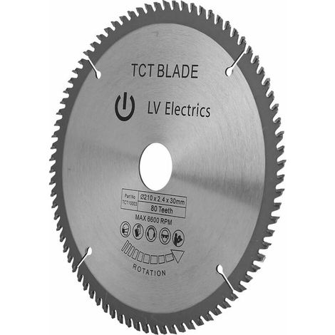 Lames de Scies Circulaires - 210mm x 30mm pour Métal, Métal, Pierre, Verre, Verre, Coupe Sans Fil, Disque, Dents 80t (1/5)