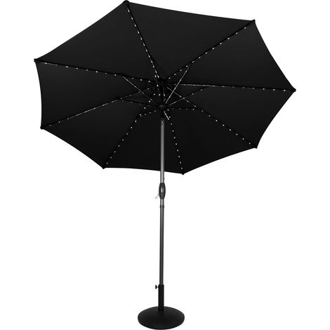 LED Tilt Parasol 2.7m With Tilt Base – Black
