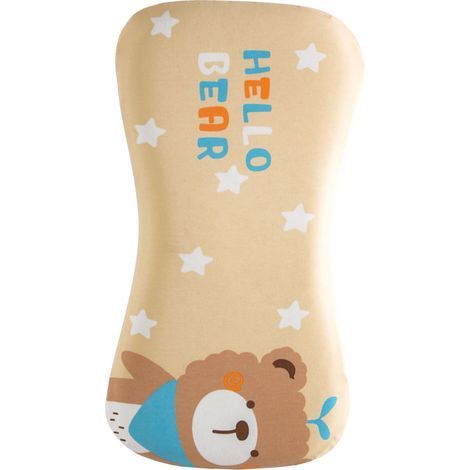 Oreiller en mousse à mémoire de forme double couche ajustable pour enfants, lavable, soutien de la nuque, oreiller pour la sieste des tout-petits, motif petit ours, 3 cm (1/5)