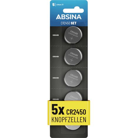 Absina Knopfzelle CR2450 3 V 5 St. Lithium (1/2)