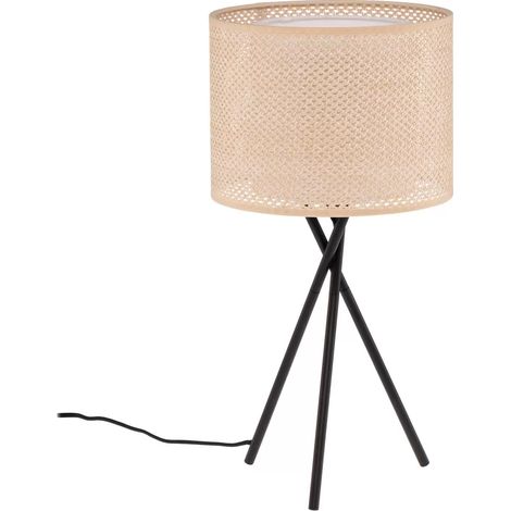 [GEBRAUCHT] B-Ware Lindby Tischleuchte Soula Tischlampe Tischlicht ø 26 Cm Beige Kunststoff  E27