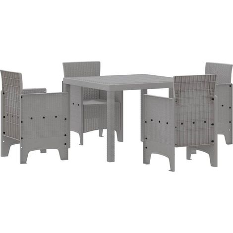 Maison Exclusive - Ensemble de salle à manger pour jardin 5 pc Gris clair (1/5)