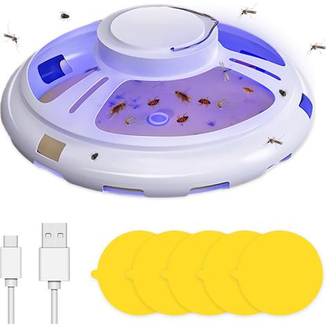 Piège à Puces, Piège à Puces pour Appartement Piège à Lumière Anti-Puces à LED 4 Modes Lutte Antiparasitaire Intérieure Et Extérieure Non Toxique sans Odeur Lampe de Piégeage Anti-Puces (1/5)