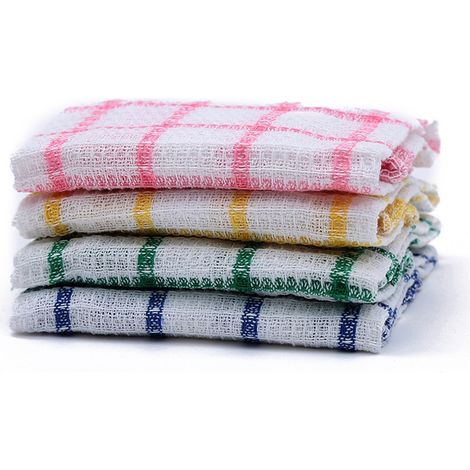 Chiffon De Cuisine - 4 Pièces - 35 X 35 Cm - En Coton - Pour Lavage Vaisselle Et Essuyage - Lot De Chiffons Absorbants (1/5)