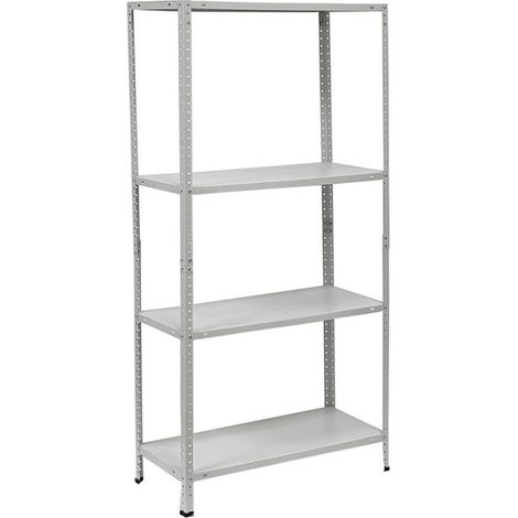 Estantería de metal blanca de 4 estantes, 145x75x30 cm, capacidad 160 kg. (1/4)