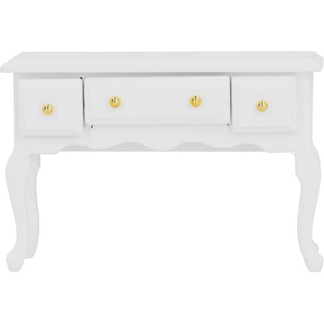 Bureau miniature 1/12 avec tiroir, meuble poupée simulateur table bureau, accessoire jouet maison de poupée (1/5)