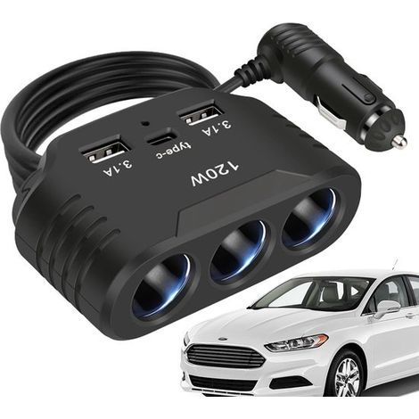 Adaptador de carga rápida para coche，Cargador multipuerto para coche，cargador compacto para coche，adaptador USB de carga rápida (1/5)