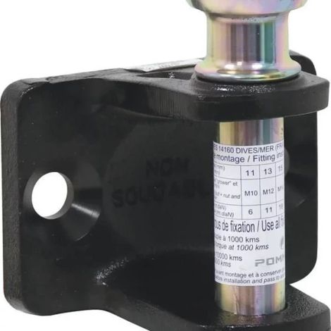Sodise – Chape mixte d'attelage 3,5T – Diamètre de boule 50mm – Entraxe 90mm – Installation rapide avec visserie incluse (1/3)