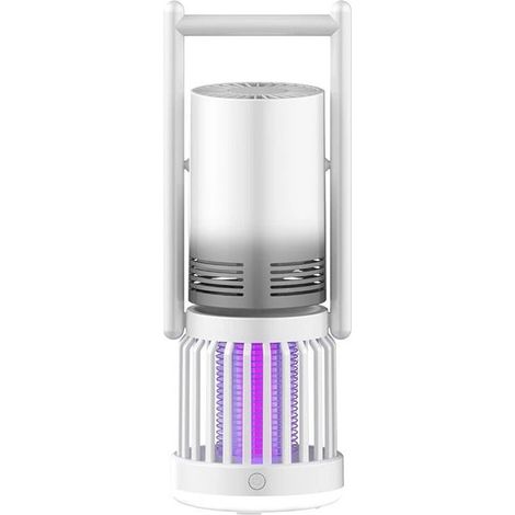 Ventilateur de camping blanc 3 en 1, veilleuse anti-moustiques, aspirateur électrique multifonctionnel rechargeable USB pour l'extér (1/5)