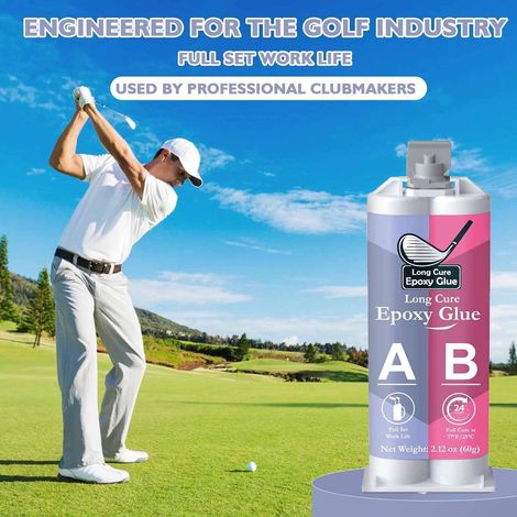 KineShineX Epoxid-AB-Klebstoff ist ein hochtemperaturbeständiger, starker Klebstoff zum Verkleben von Golfschlägern und zum Abdichten von Metallteilen. (1/5)