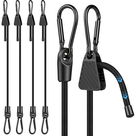 4 PCS Tendeur Réglable, 45 cm Tendeurs Elastique avec Mousqueton (1/5)