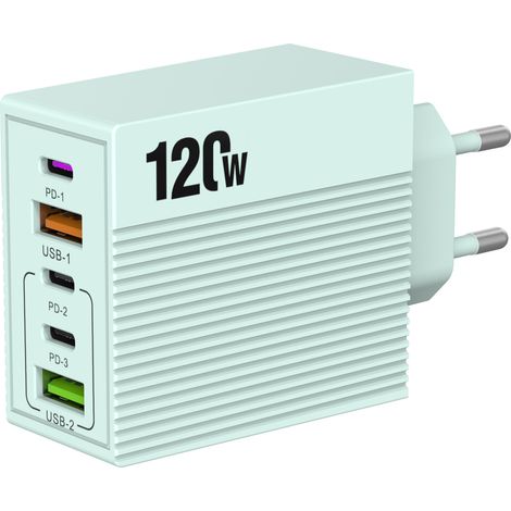 Nouveau chargeur de téléphone portable 120 W, chargeur universel multiport USB compatible avec le protocole PD.(L22) (1/5)