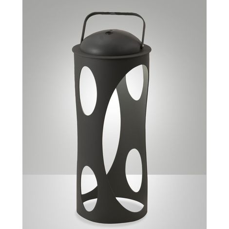 Lampe de table LED Caddy 3W anthracite, boîtier IP54 en métal et polycarbonate, lumière chaude 3000K, variateur tactile - Éclairage au design moderne