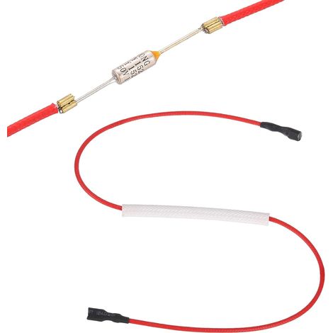 Fusible Thermique Universel Pour Cuiseur À Riz, 152°C 10A 250V Fusible Thermique Métallique Avec Bornes Aux Deux Extrémités Et Gainage En Fibre De Verre Pour Pièce De Réparation (1/5)