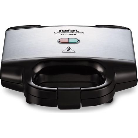 SANDWICHERA TEFAL SM155212 CAPACIDAD 2 UNID. ULTRACOMPACT NEGRO/INOX. PLACAS DE SELLADO Y CORTADO (1/5)