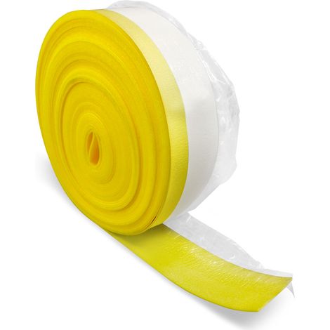 Striscia perimetrale in polietilene espanso con dorso adesivo e foglio polietile trasparente - H 150 x 8 mm - 50 m (1/2)