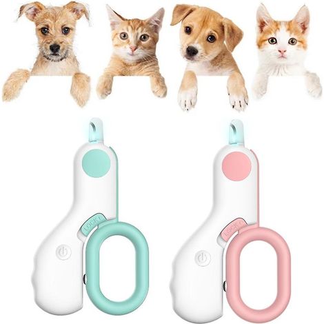 Lot de 2 coupe-ongles professionnels à LED pour chats et chiens (1/5)