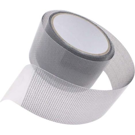 1 rouleau de ruban adhésif pour moustiquaire, colle de réparation d'écran, ruban adhésif simple face en maille, colle transparente grise, 5 cm de large