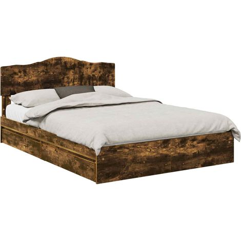 Maison Exclusive - Letto con Contenitore con testiera Rovere fumé 160 x 200 cm
