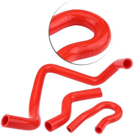 96 Kühlmittelschlauch, G-Plus Rotes Silikon-Kühlerschlauch-Set für 99 Integra Front Bar Steering Dirtbike, 9-teiliges rotes Silikon-Kühlerschlauch-Set für D15 D16 SOHC EG EK (Rot).