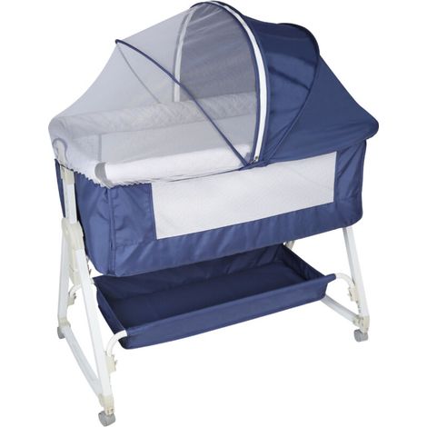 Lit Bébé Berceau Cododo pour Bébé 0-36 Mois - Hauteur Réglable - Matelas Inclus (1/5)