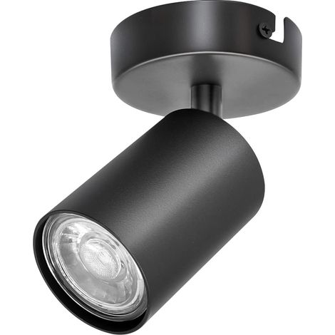 Plafonnier LED 1 Spots Orientables 1 GU10 Spots de plafond Pivotants & Orientables,Applique murale LED Noir mat,livré sans ampoules