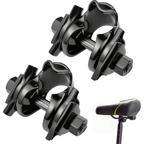 2er-Set Sattelklemmen für Fahrradsattel, 22 mm MTB schwarz, Halterung für Fahrradsattel, Sattelschraube und Sattelstütze (1/5)