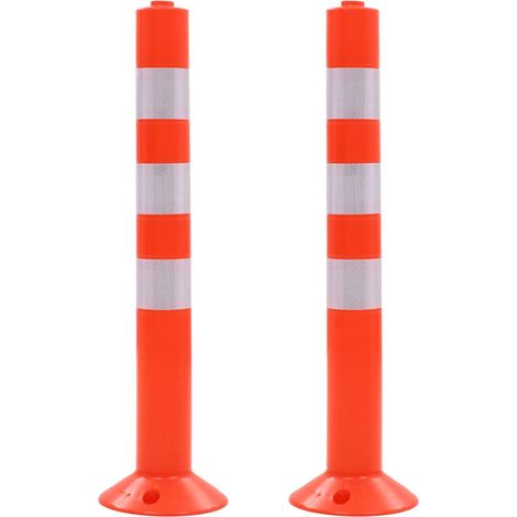 Traffic Control Bollards 2 pcs Plastic 75 cm vidaXL